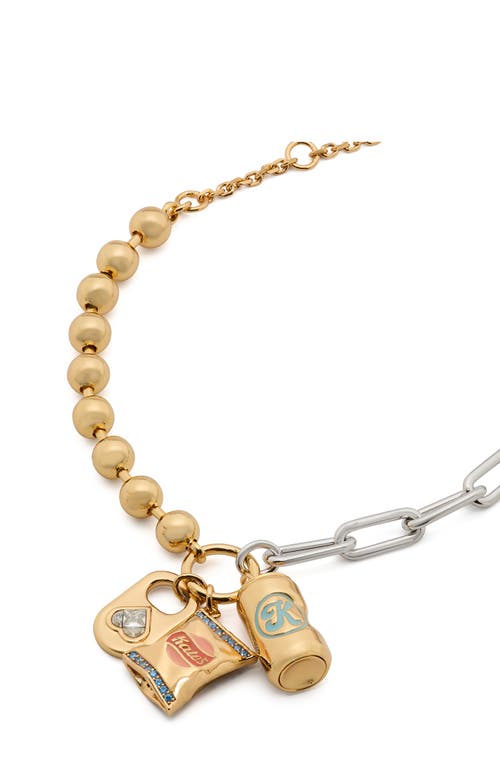 Kate Spade New York Snack Time Mixed Chain Charm Bracelet In Two Tone In Multi