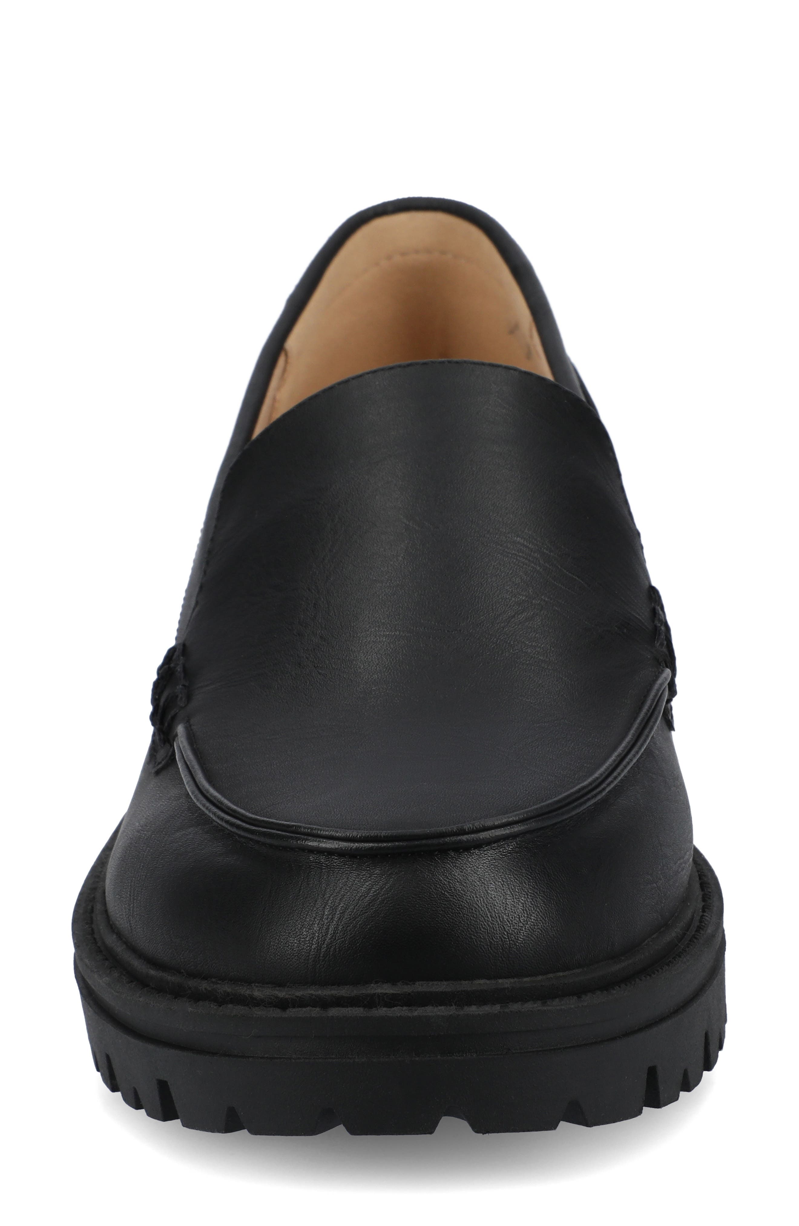 Ericka Lug Sole Platform Loafer - Wide Width, Alternate, color, BLACK PU