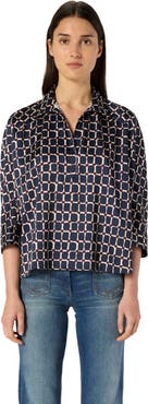 GERARD DAREL Ariane Geometric Print Boxy Blouse