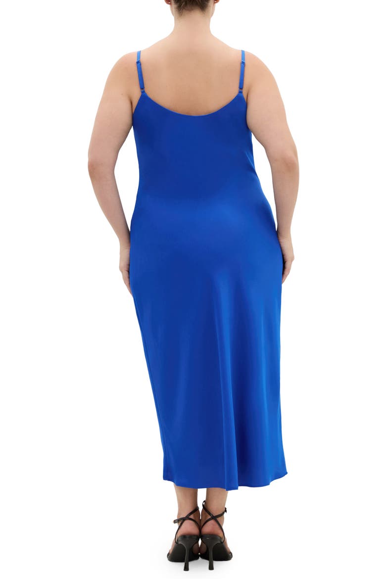 Sadie Satin Cocktail Midi Dress, Alternate, color, CERULEAN