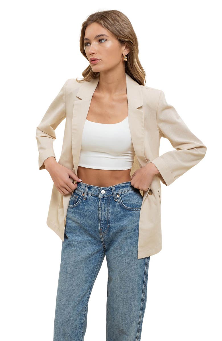 Blu Pepper Solid Pocket Blazer, Alternate, color,