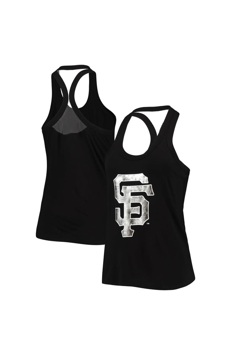 THE WILD COLLECTIVE Women's The Wild Collective Black San Francisco Giants Tonal Athleisure Racerback Tank Top, Main, color, Black