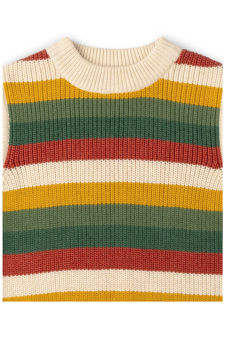 Kids' Stripe Sleeveless Organic Cotton Sweater, Alternate, color, BEIGE MULTI
