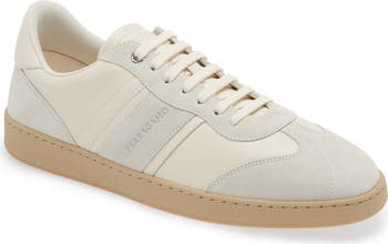スニーカー Ferragamo Mascarpone-Colored Leather Sneakers Ferragamo Mascarpone-colored leather sneakers | VAZLUXE.COM
