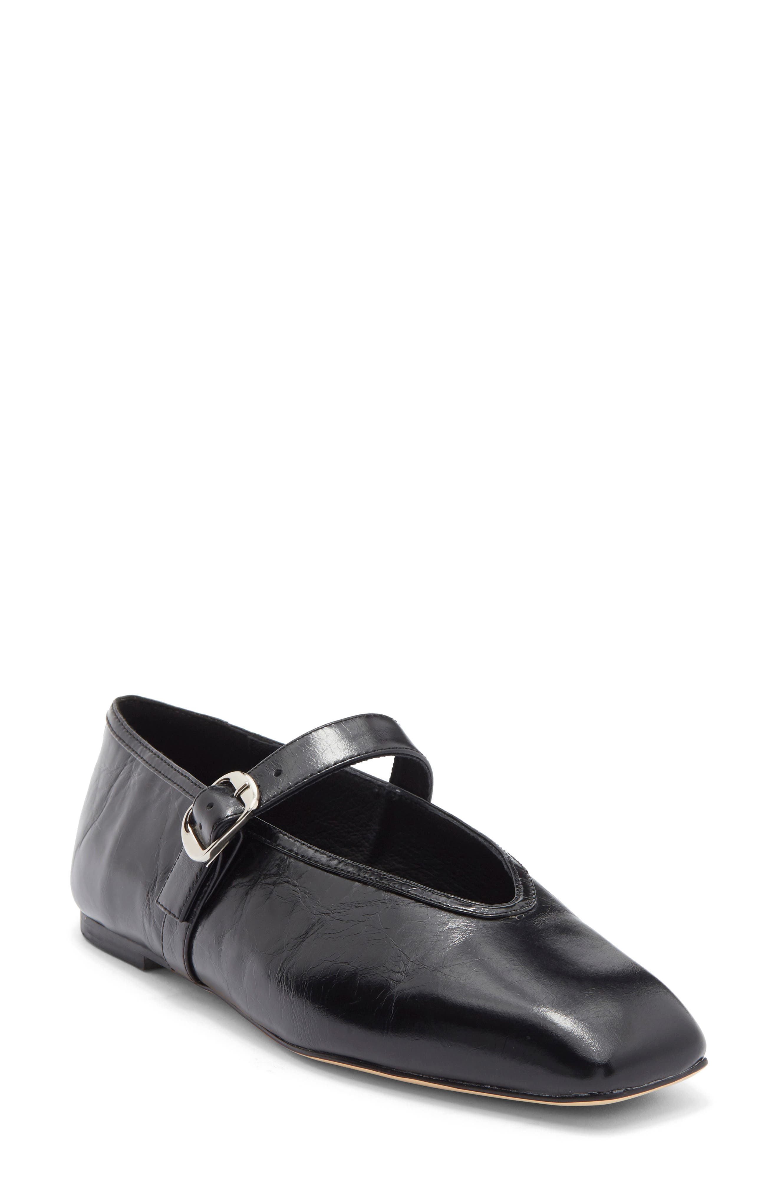 Tony Bianco Bobbi Mary Jane Flat, Main, color, Black Crinkle