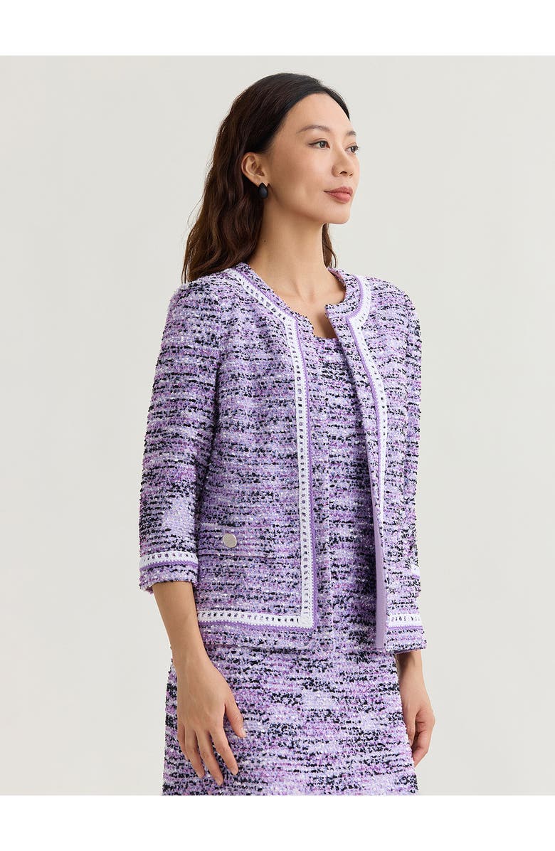 Misook Eyelash Ribbon Knit Jacket, Alternate, color, Hushed Lavender