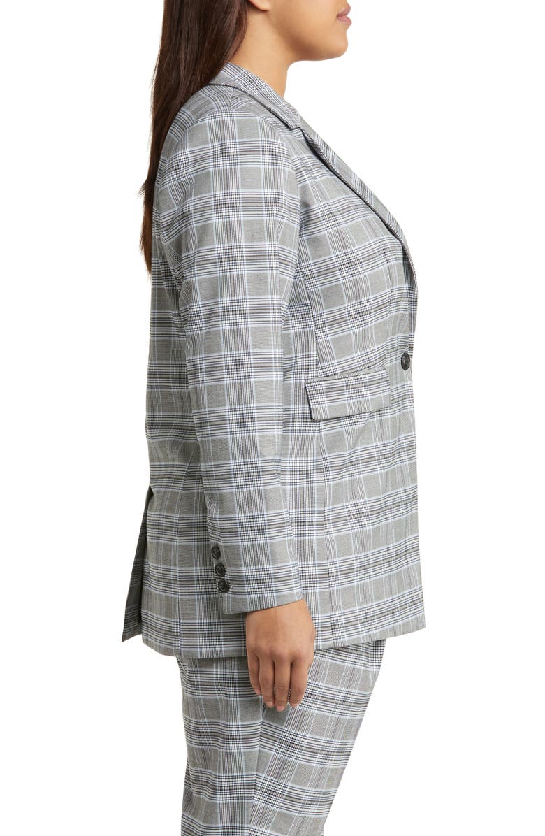 Nordstrom Single Breasted Blazer, Alternate, color, Black- Teal Check