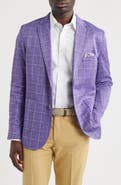 Johnston & Murphy Game Day XC Flex® Pinnacle Purple Windowpane Check Knit Sport Coat