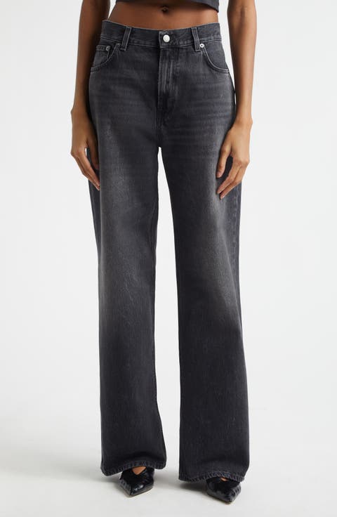 Korea High Waist Straight Leg Jeans (Authentic Black Wash)