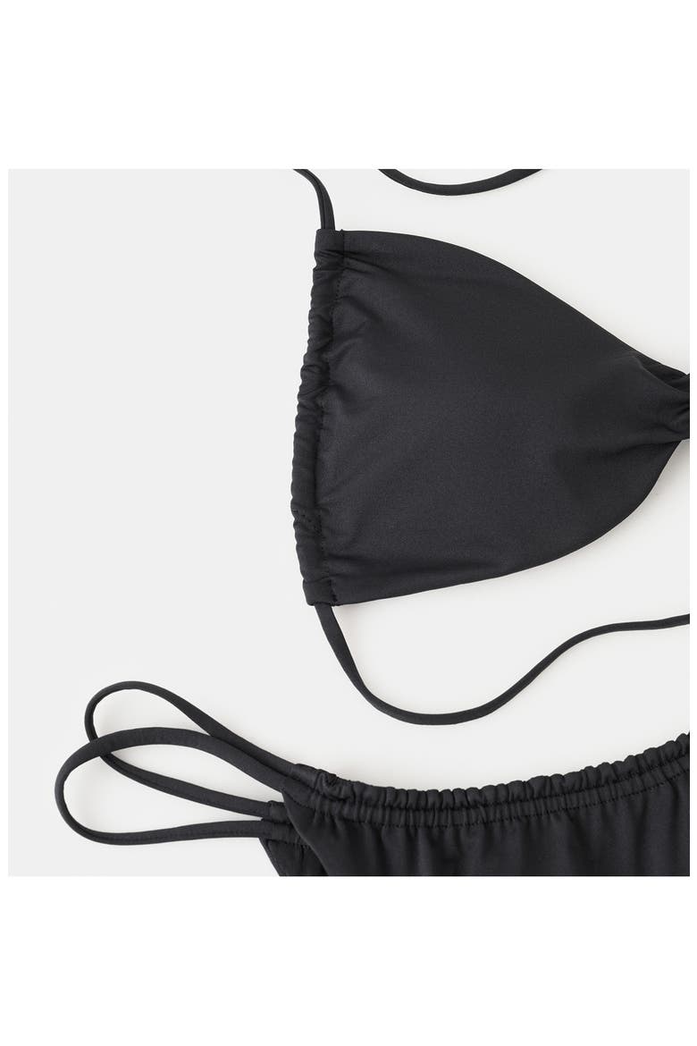 Starring Hailey Bieber Double Strap Cheeky Bikini Bottoms, Alternate, color, BLACK
