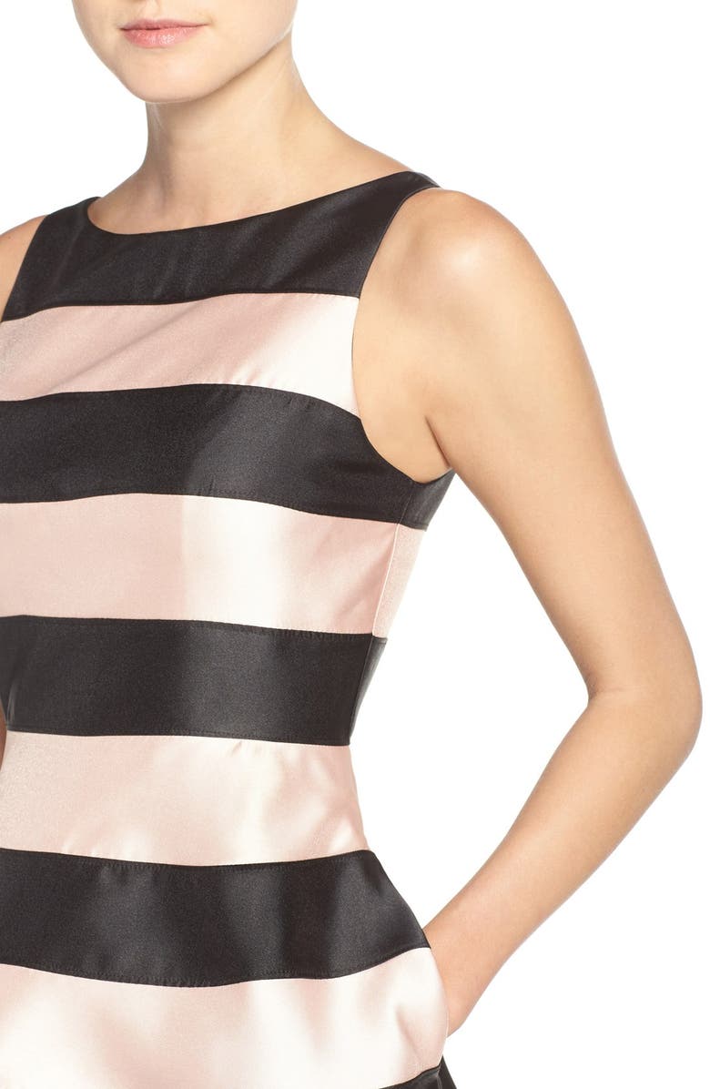 Adrianna Papell Stripe Mikado Midi Dress, Alternate, color,