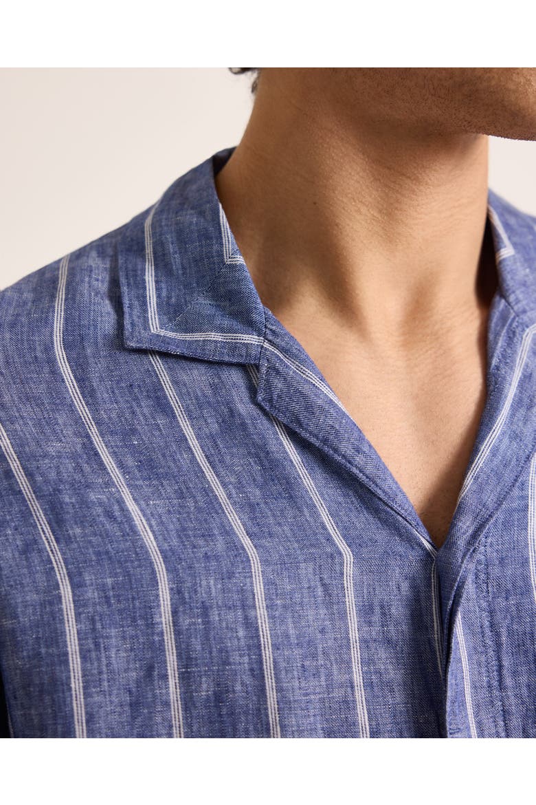 Sylvan Lino Relaxed Fit Linen Stripe Shirt, Alternate, color, Nightfall Blue Stripe