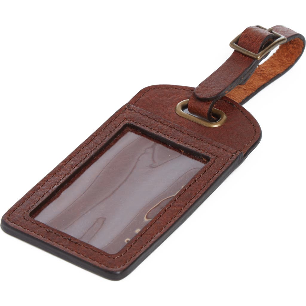 Korchmar Polo Leather Luggage Tag in Chocolate at Nordstrom