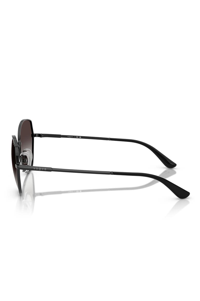 56mm Gradient Oval Sunglasses, Alternate, color, BLACK