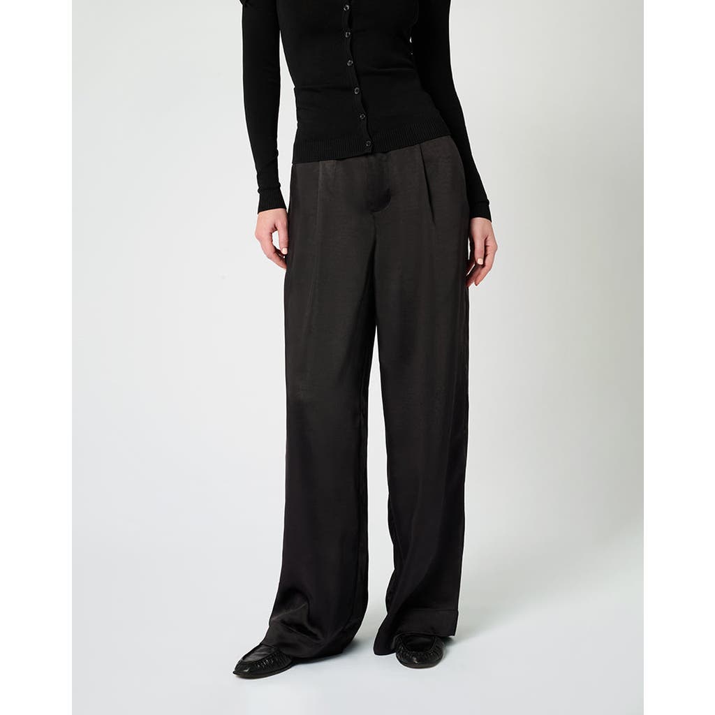 Weworewhat Silky Trouser Pant In Black