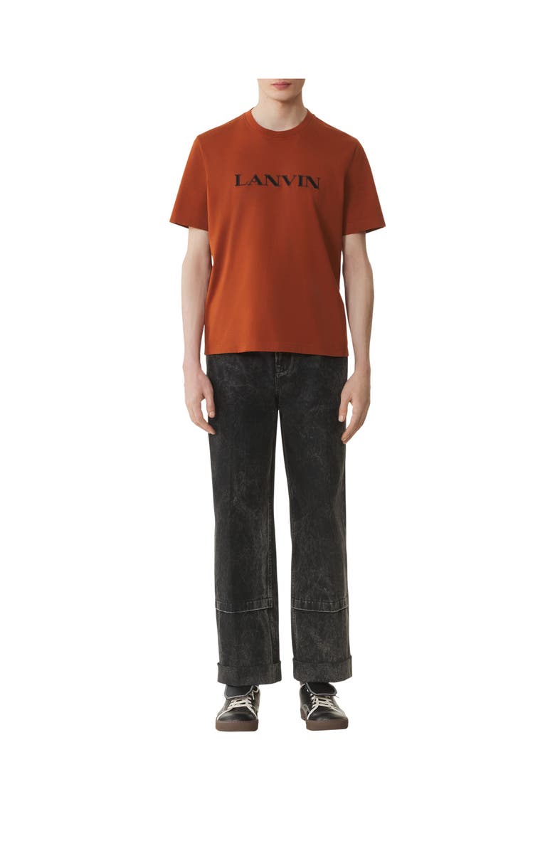 Lanvin Loose Fit Washed Denim Pants, Alternate, color, Noir