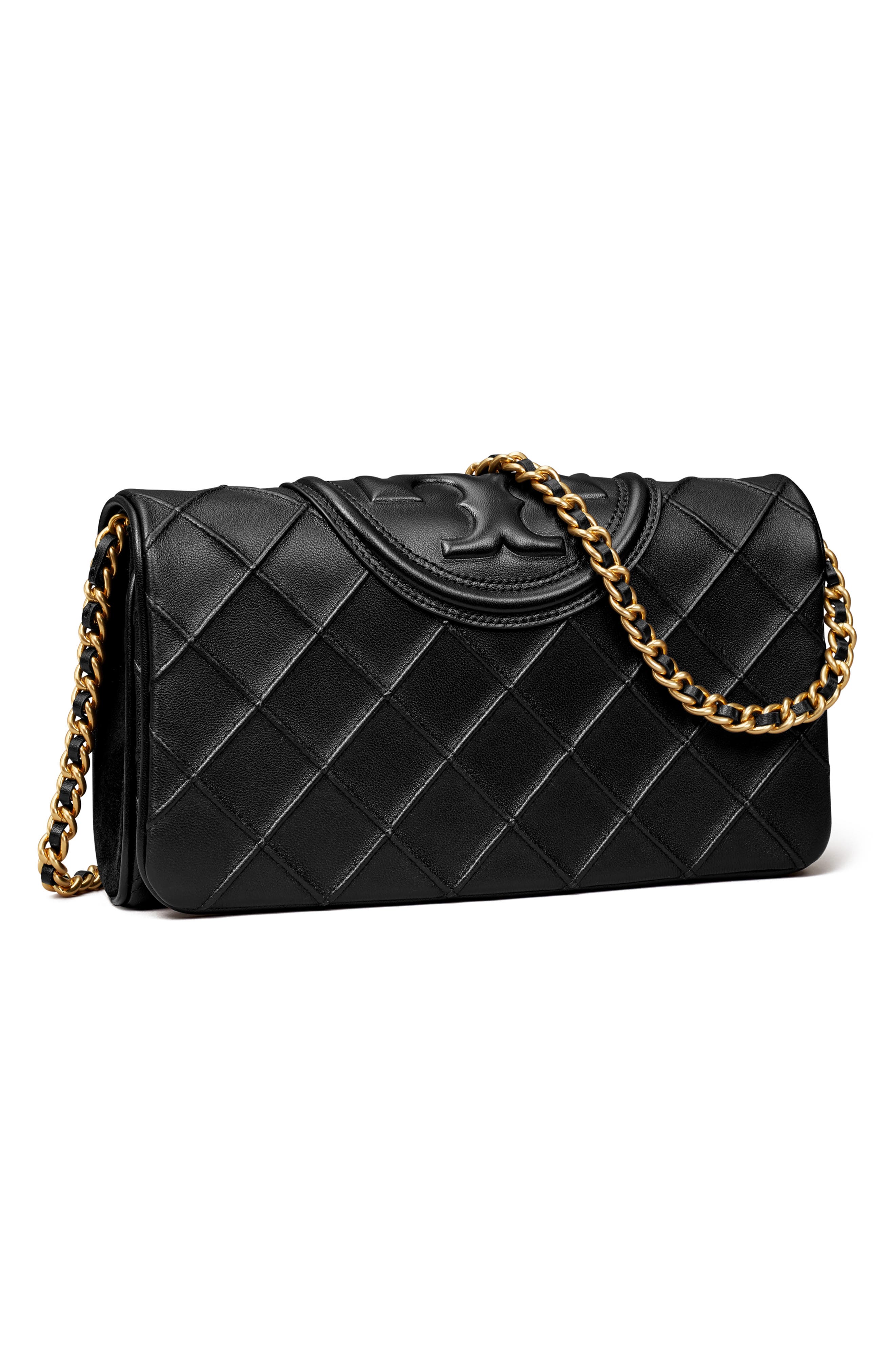 Tory Burch Fleming Soft Leather Clutch, Alternate, color, 