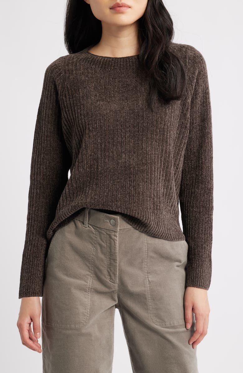 Eileen Fisher Chenille Rib Sweater, Main, color, Rye