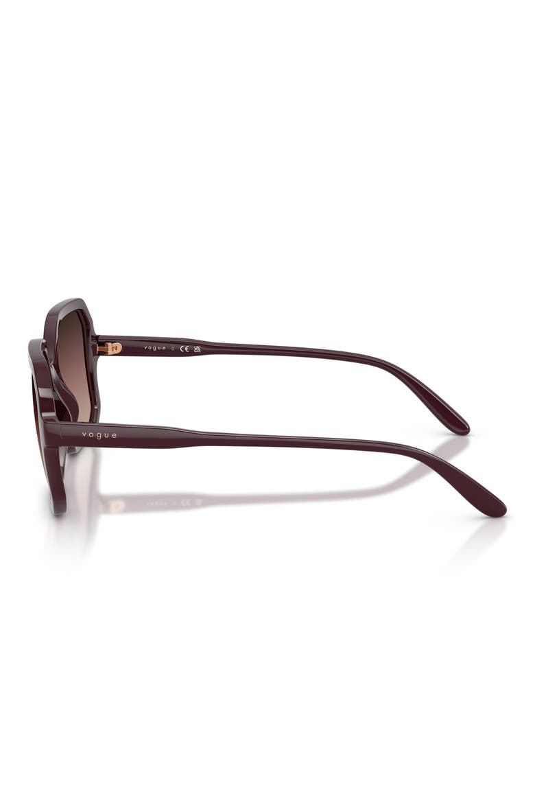 55mm VO5696S Square Sunglasses, Alternate, color, BORDEAUX / BROWN PURPLE BLACK