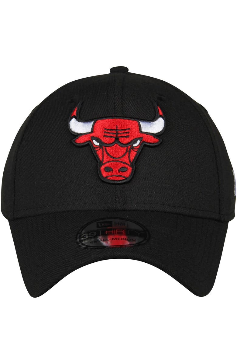 New Era Men's New Era Black Chicago Bulls Team Classic 39THIRTY Flex Hat, Alternate, color, Black