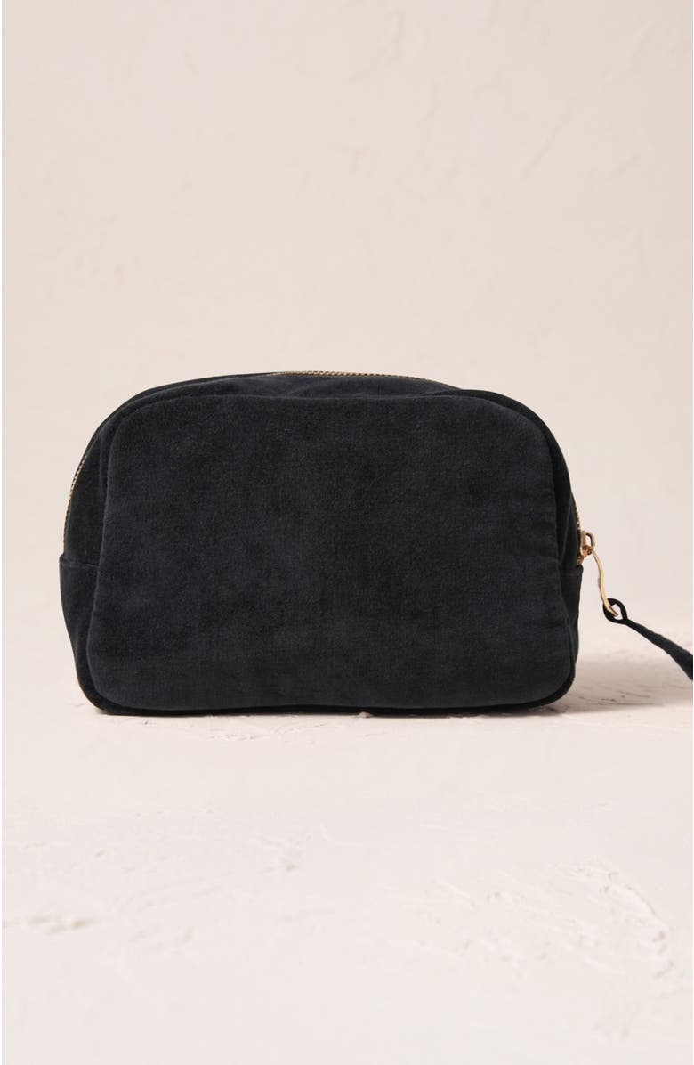 Elizabeth Scarlett Honey Bee Velvet Makeup Bag, Alternate, color, 