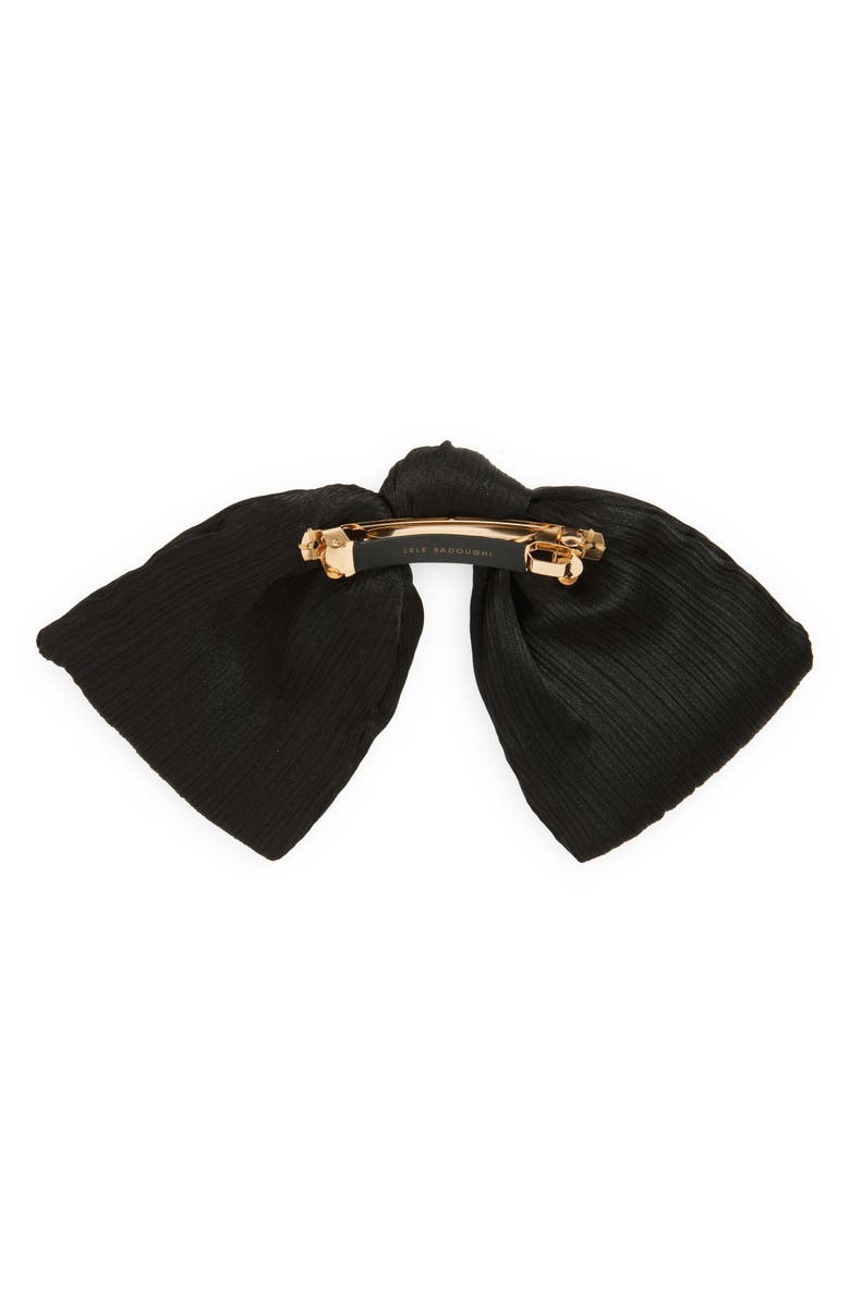 Lele Sadoughi Paloma Bow Barrette, Alternate, color, Jet
