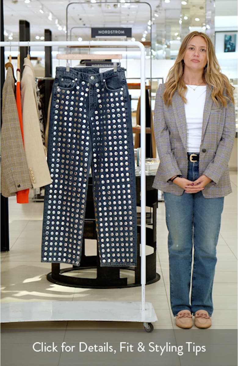 Shea Rhinestone Straight Leg Jeans, sales video thumbnail