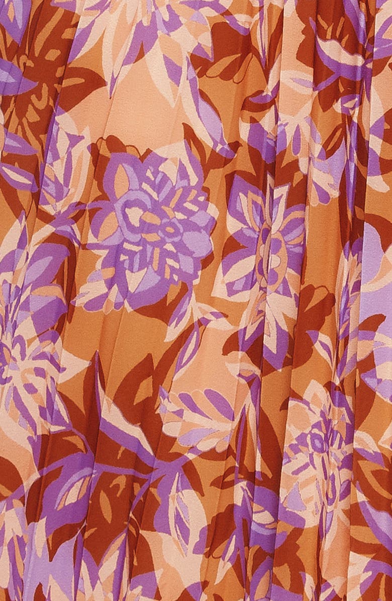 FLYING TOMATO Print Long Sleeve Maxi Dress, Alternate, color, Taupe Lavender