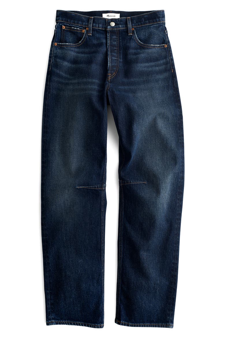 Darted Barrel Leg Jeans, Main, color, MIDNIGHT STONE WASH