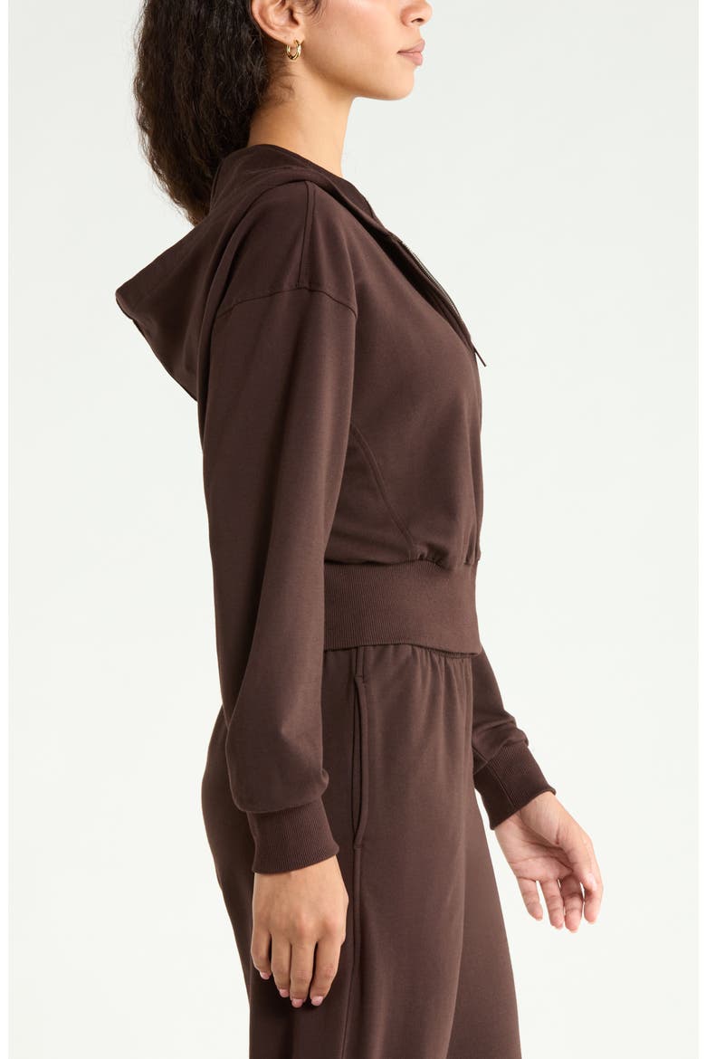 Weekend Stretch Cotton Blend French Terry Hoodie, Alternate, color, BROWN MOLE'