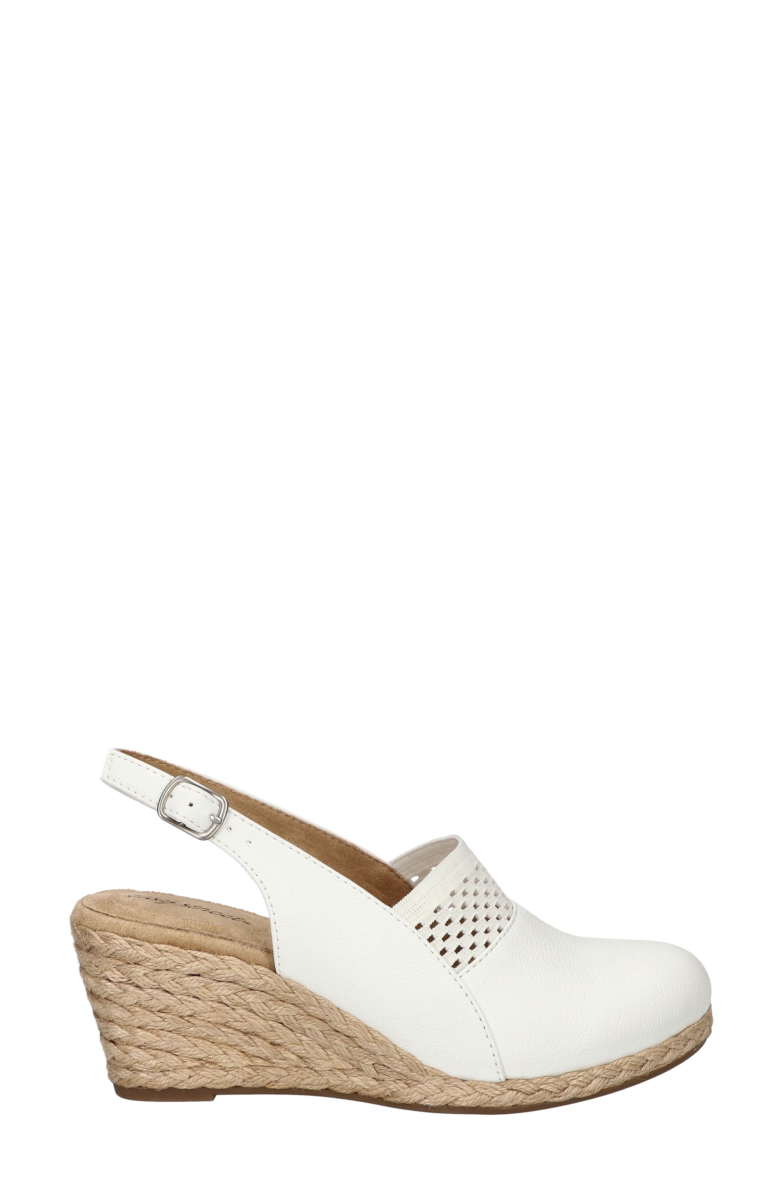 Aloha Slingback Espadrille Wedge Pump, Alternate, color, WHITE