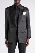 TOM FORD Polka Dot Jacquard Duchesse Mulberry Silk Double Breasted Jacket