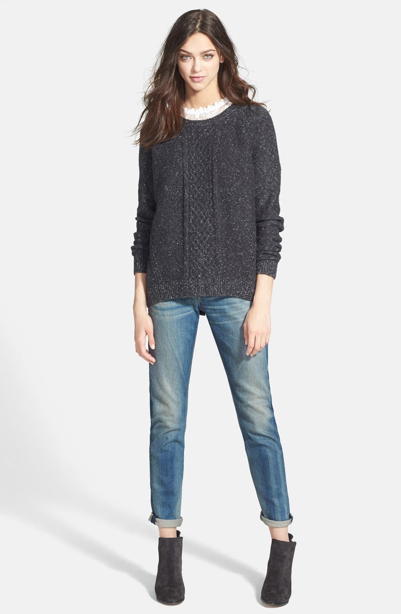 Hinge <sup>®</sup> Lace Detail Three Quarter Sleeve Blouse, Alternate, color,