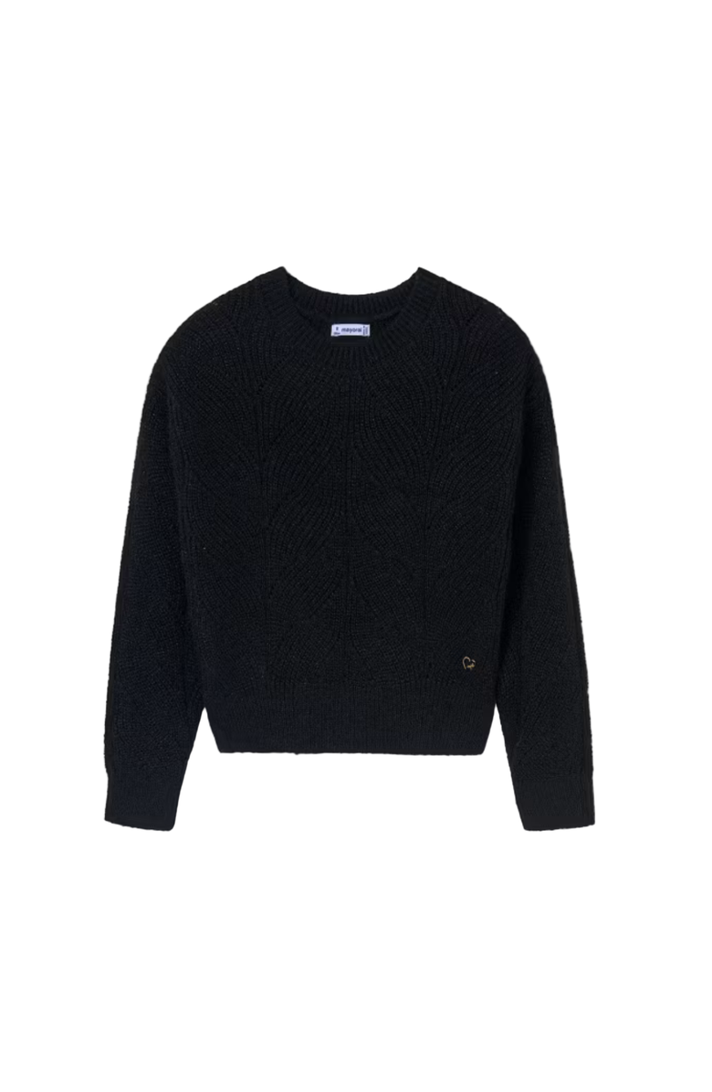 Mayoral Sequin Sweater, Main, color, Black