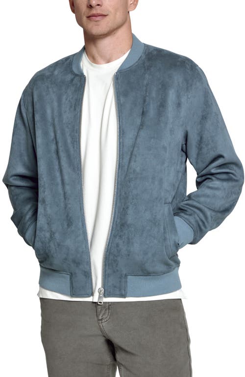 7 Diamonds Evolution Faux Suede Bomber Jacket In Blue