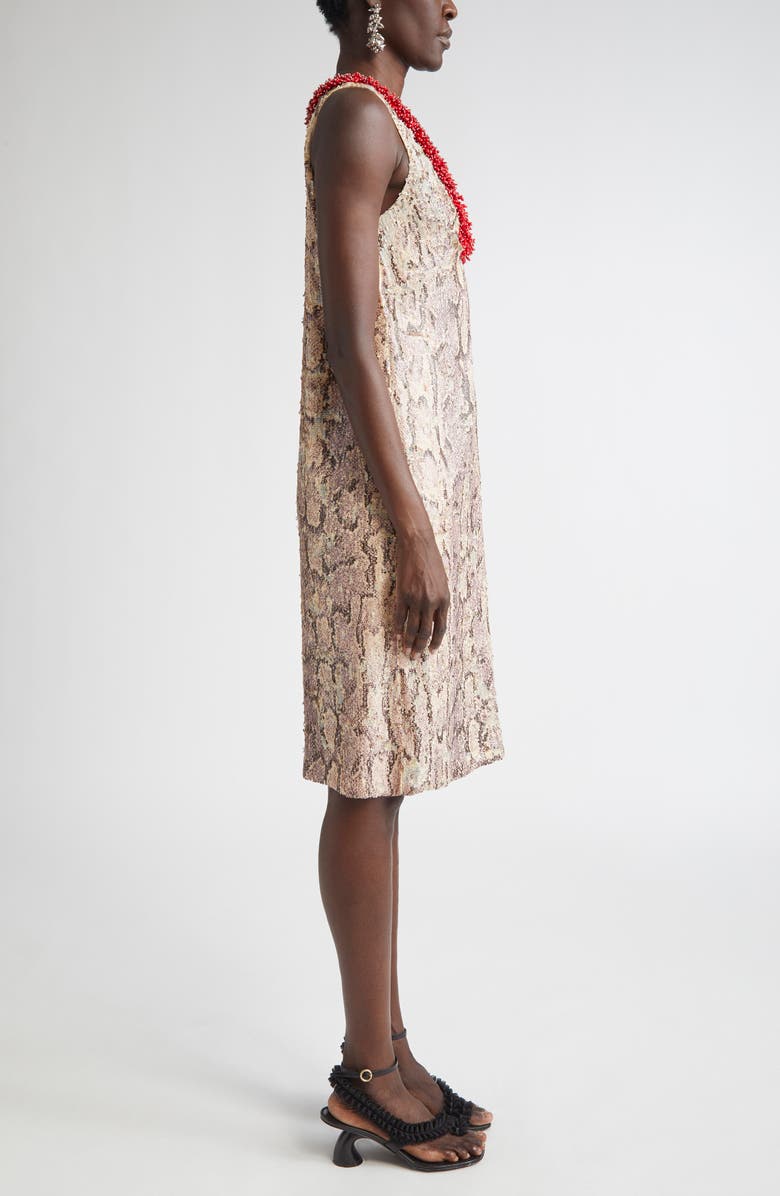 Dries Van Noten Debis Snakeskin Print Sequin Dress, Alternate, color, 