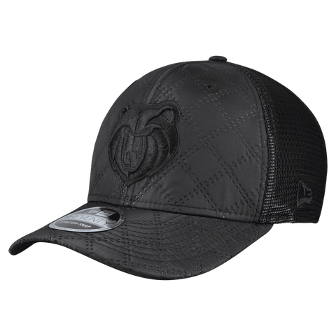Men's New Era  Black Memphis Grizzlies Quilted 9SEVENTY Trucker Adjustable Hat
