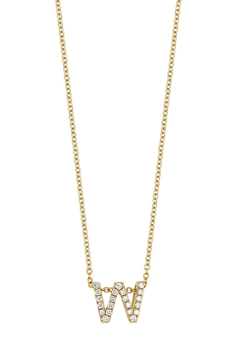 Bony Levy 18k Gold Pavé Diamond Initial Pendant Necklace, Main, color, 18K Yellow Gold - W