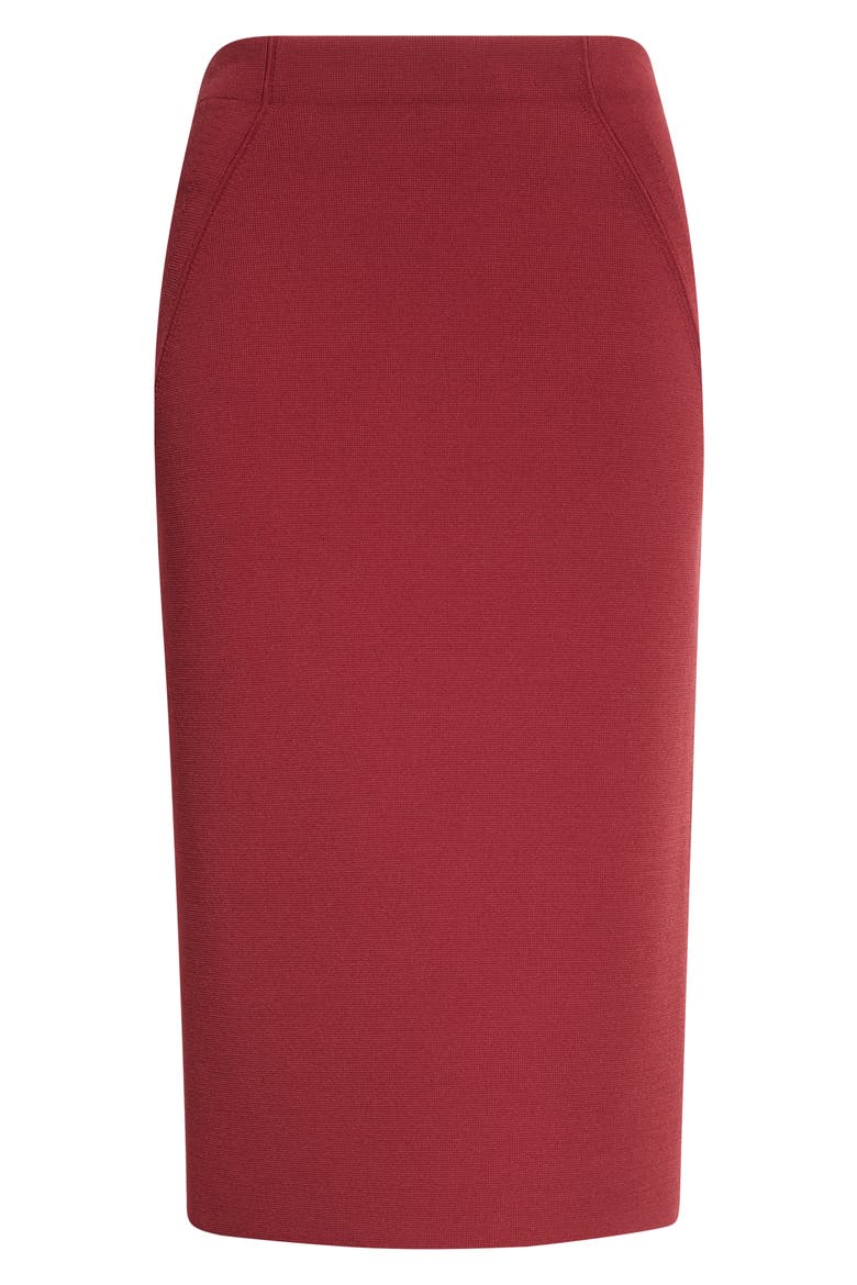 Nina Knit Pencil Skirt, Alternate, color, BORDEAUX