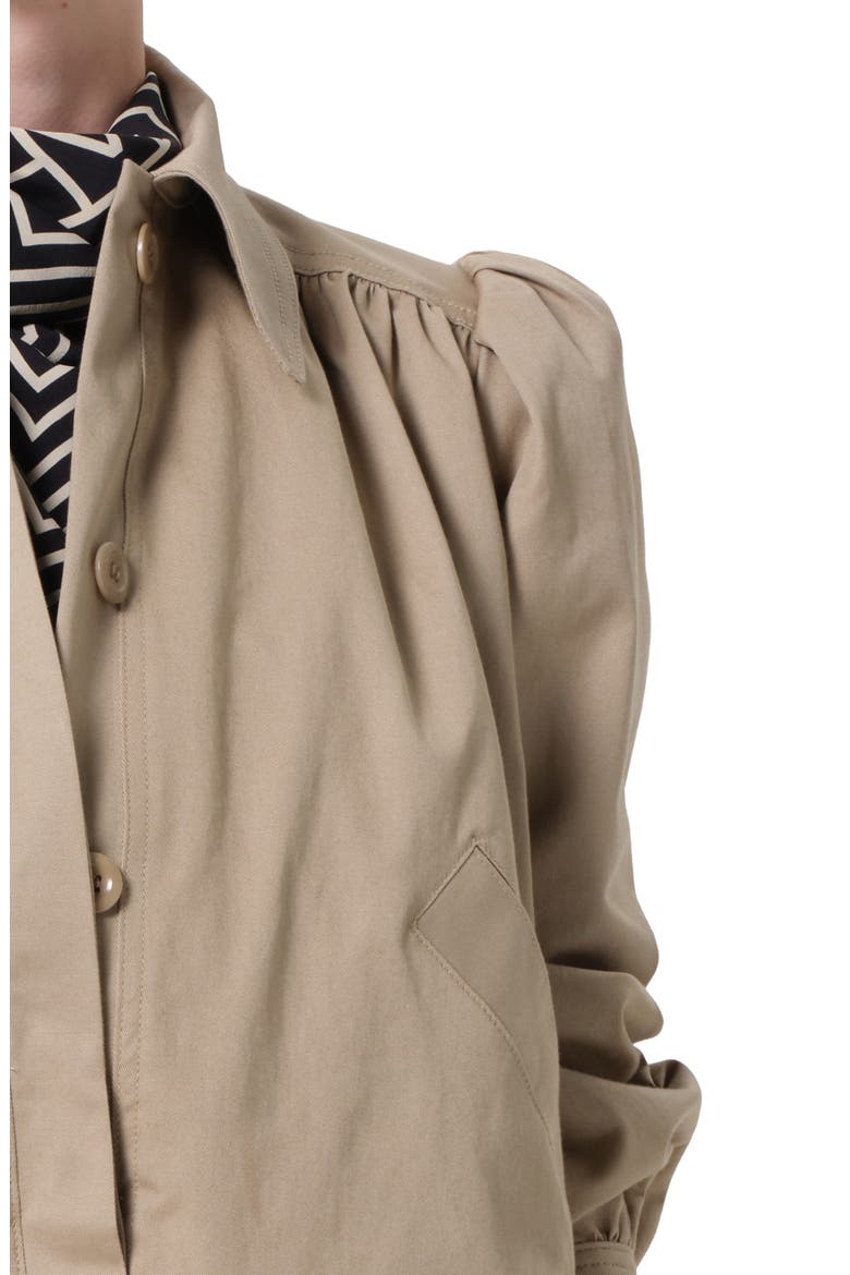 Everly Shirred Stretch Cotton Crop Jacket, Alternate, color, CATALINA BEIGE