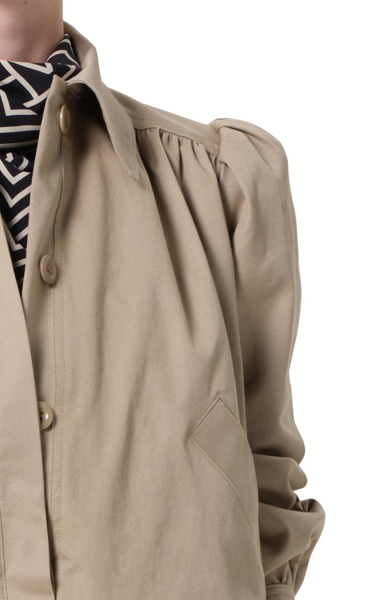 Citizens of Humanity Everly Shirred Stretch Cotton Crop Jacket, Alternate, color, Catalina Beige