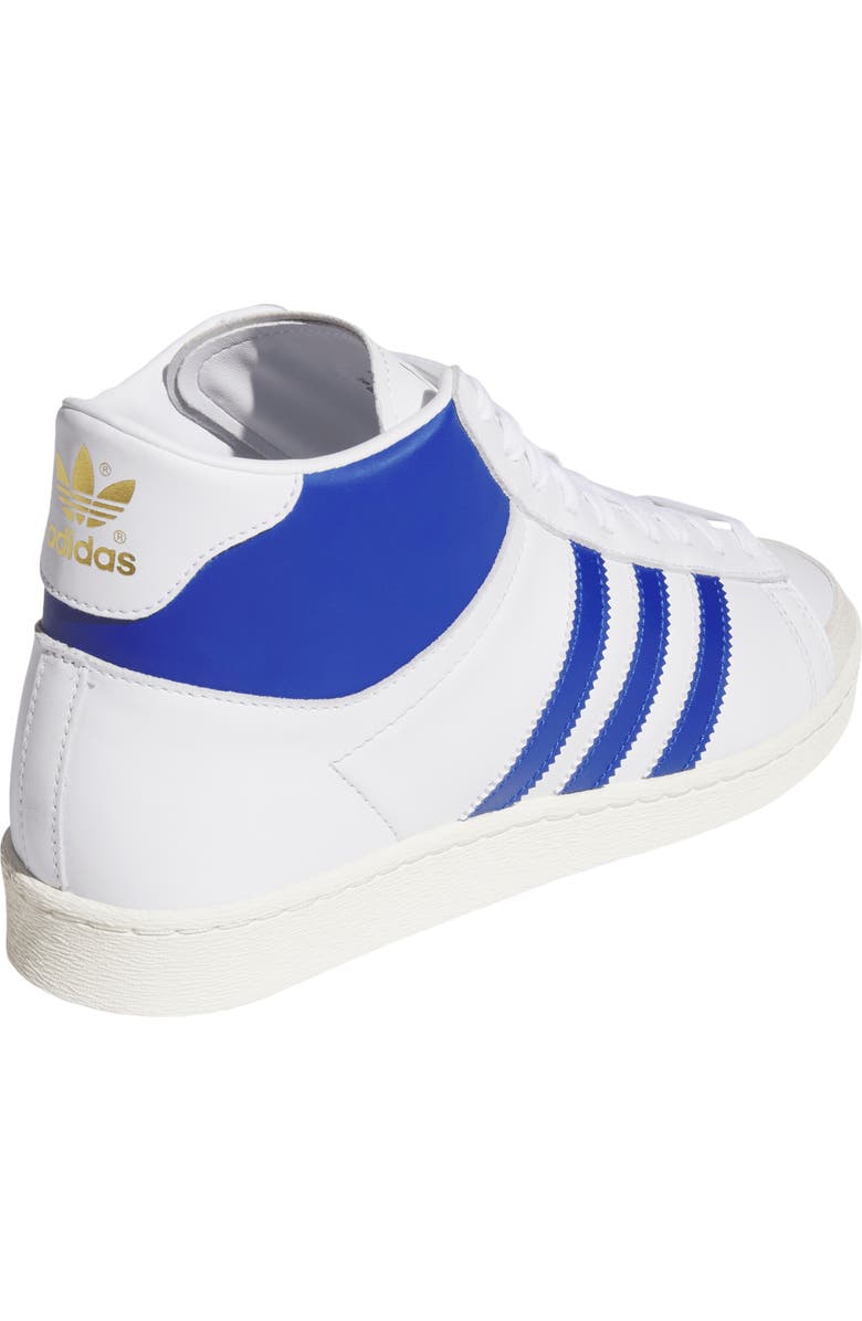 adidas Gender Inclusive Jabbar Hi Basketball Sneaker, Alternate, color, Cloud White/Blue / Off White