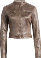 LIONESS Bella Faux Leather Moto Jacket