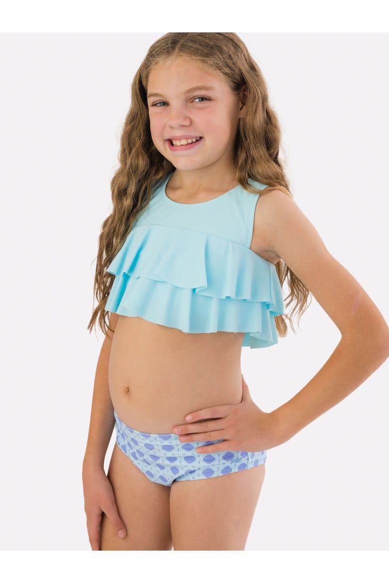Flounce Bikini 2-Piece Swimsuit, Alternate, color, Periwinkle Blue Coastal Cane
