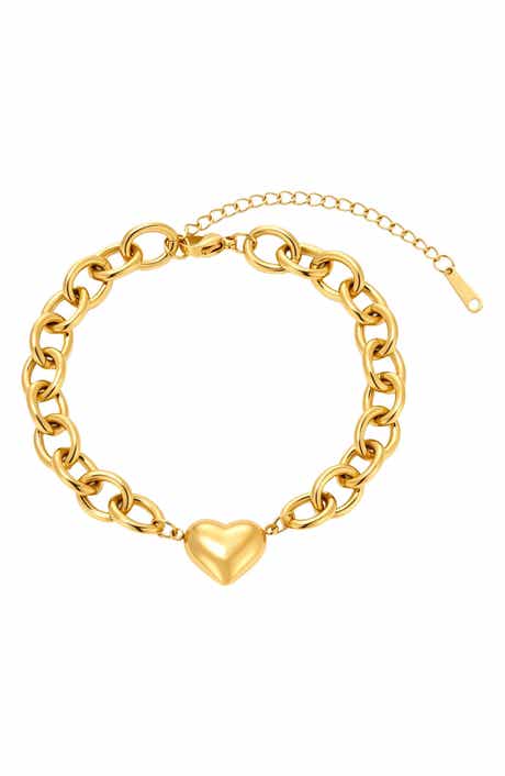 Heart Charm Chain Bracelet