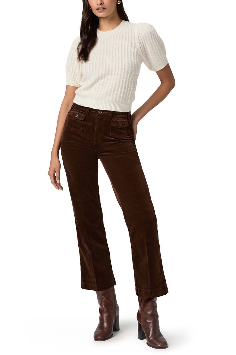 Leenah Patch Pocket Ankle Wide Leg Corduroy Pants, Alternate, color, CHICORY COFFEE