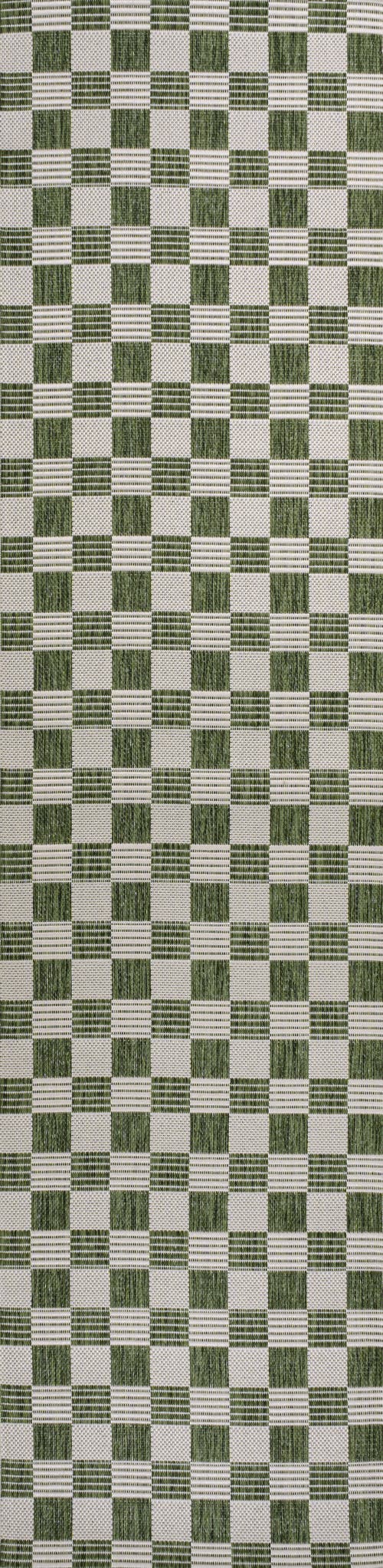 Jonathan Y Aimee Traditional Cottage Checkerboard Indoor/outdoor Area Rug In Green/cream