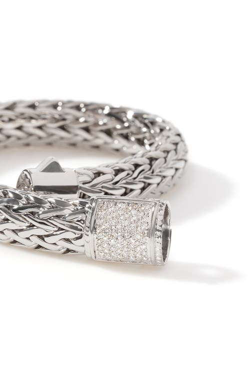 John Hardy Icon Bracelet Silver Diamonds 10.5mm In Metallic