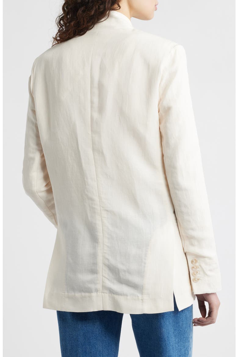 Linen Blend Blazer, Alternate, color, CHALK