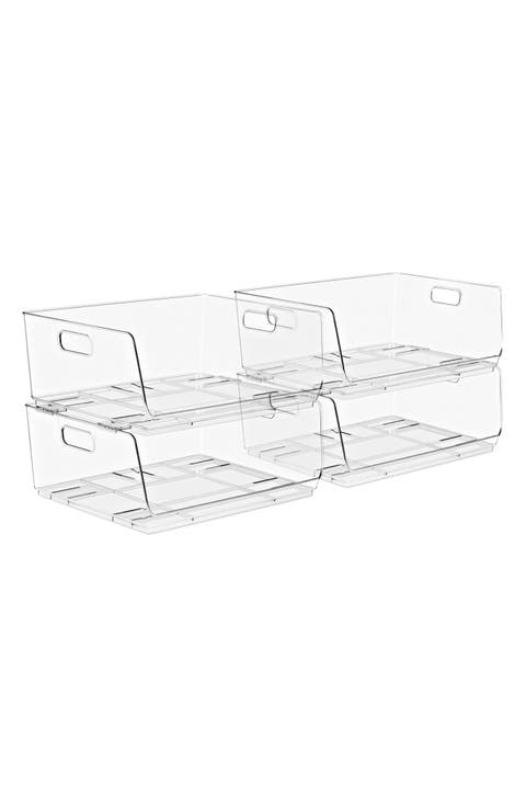 Set of Clear Stackable Storage Bins